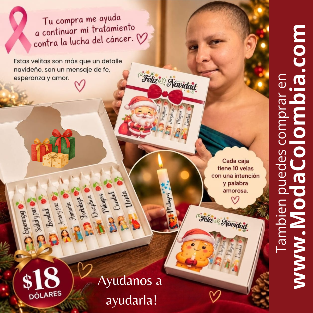🕯️ Caja Navideña de Velas con Intención – Edición Solidaria